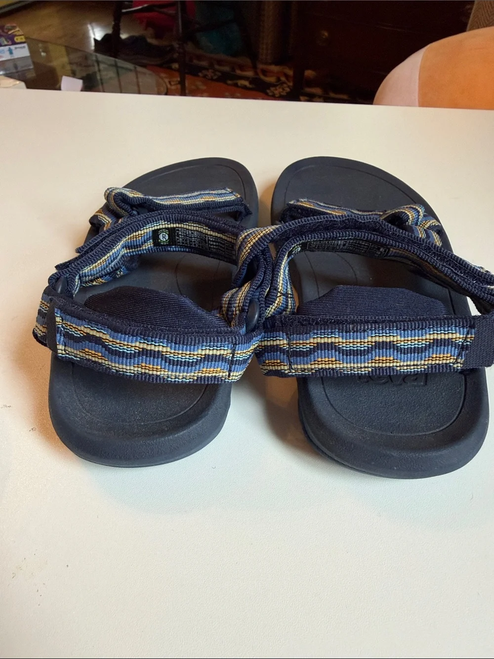 Teva Kids Navy Blue Striped Strap Sandals size 1